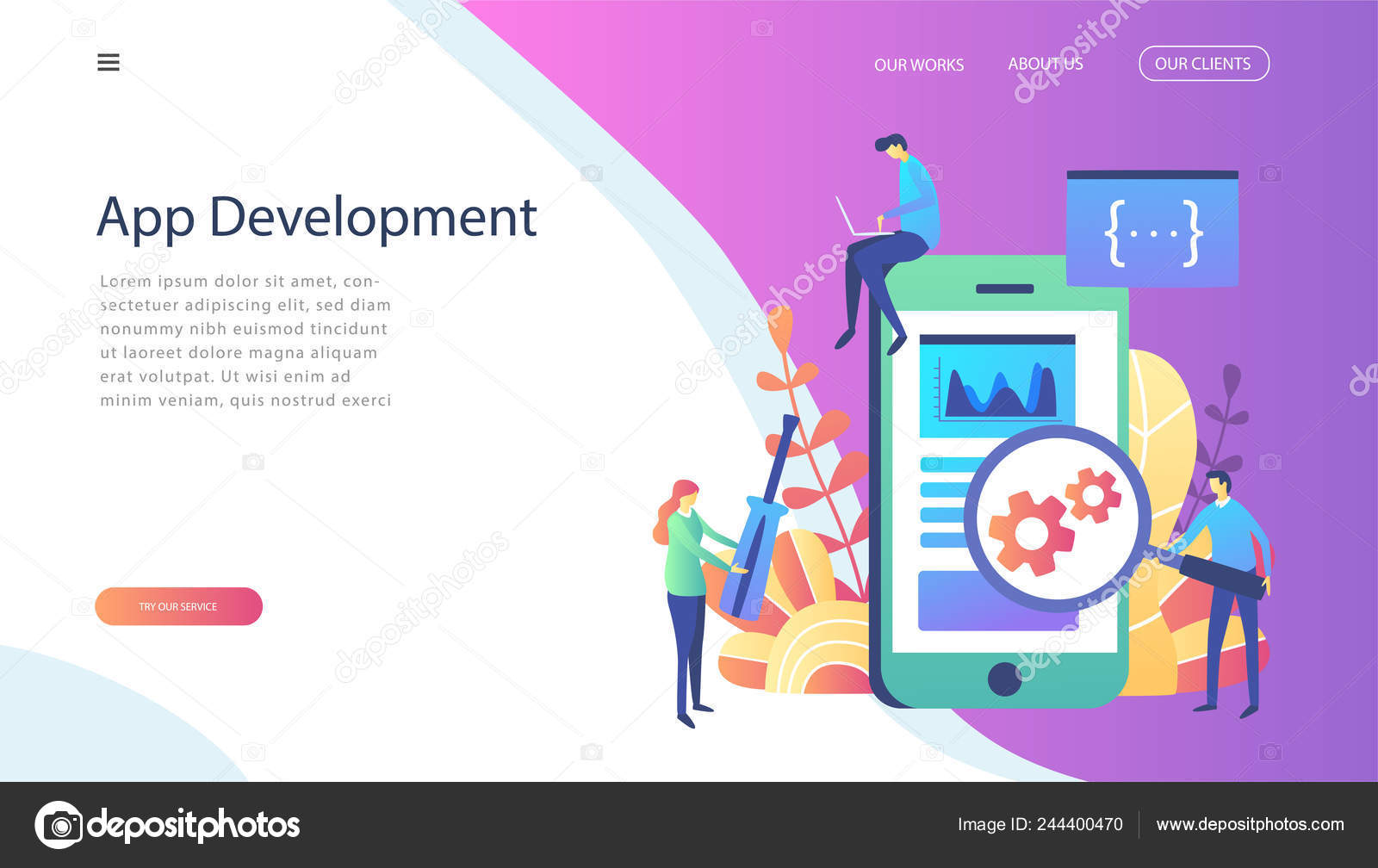 Concept Web Design Development Creative Website Template Web Page Banner Stock Vector Image By C Genadiymolnia Gmail Com