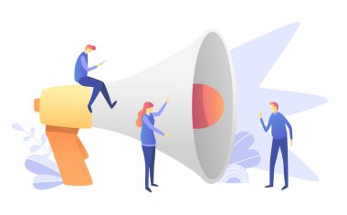 Arama, insan kaynakları, web sayfası, afiş, tanıtım, sosyal medya, belgeler, kartları, posterler için işe alım kavram. İllüstrasyon insan kaynakları, Seo, Büyüteç Camı işareti vektör