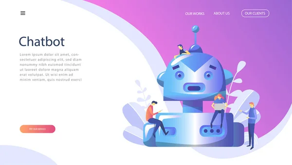 Concept Chatbot Concept Marketing Futur Support Pour Page Web Les — Image vectorielle