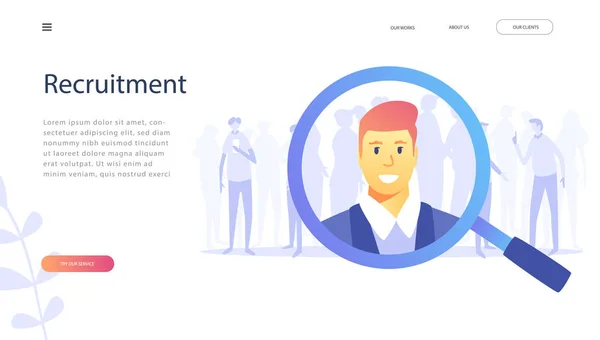 Searching Menselijke Hulpbronnen Recruitment Concept Voor Webpagina Banner Presentatie Social — Stockvector