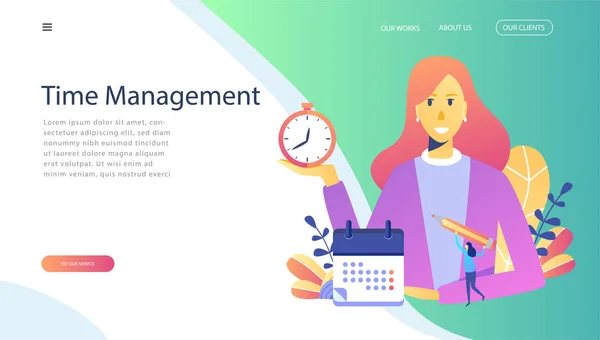 Time Management Concept Business Management Time Money Financial Investments Stock Royalty Free Stock Vectors