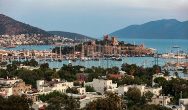 Panoramik manzaralı güzel Bodrum Kalesi