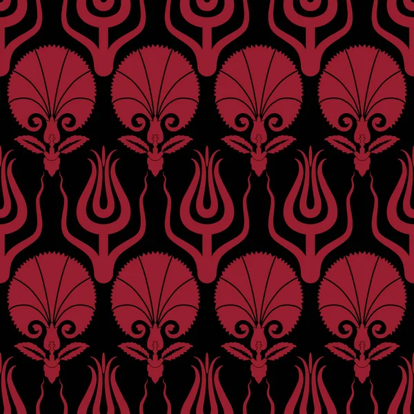 Ottomanska Nejlika Och Tulip Textildesign — Stock vektor