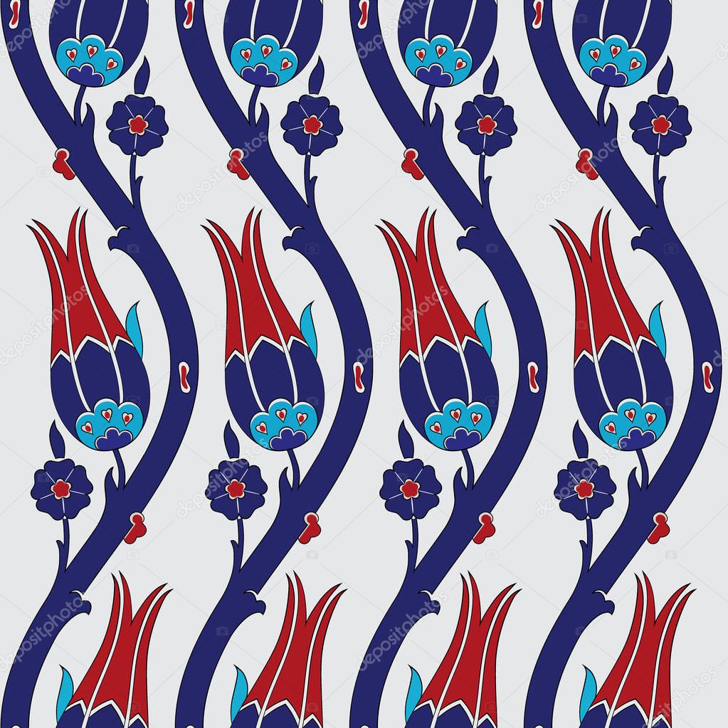 Ottoman carnation and tulip textile design