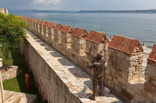 Kilitbahir Hrad Celé Lanškrounské Canakkale Cihlová Zeď Dekorem Mořské Vody — Stock fotografie