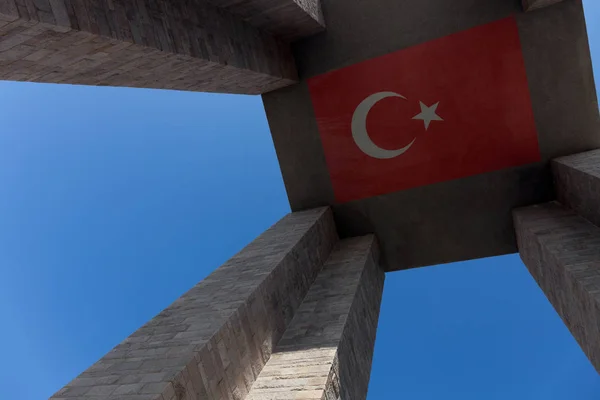 Меморіальне Кладовище Башта Чанаккале Martydrom Червоний Прапор Турецької — стокове фото