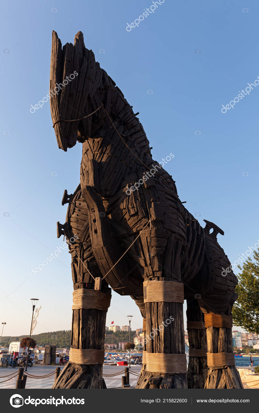 Cavalo Tróia Feito Para Filme Troy Canakkale fotos, imagens de