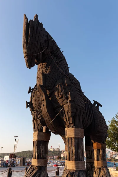 Cheval Troie Fait Pour Film Troy Canakkale — Photo