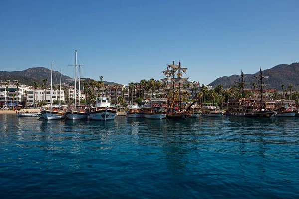 Mugla Turquía Junio 2017 Barcos Barcos Colocados Puerto Deportivo Durante —  Fotos de Stock