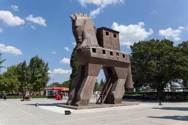 Canakkale Turcja Lipca 2018 Koń Trojański Replikę Muzeum Ciągu Dnia — Zdjęcie stockowe