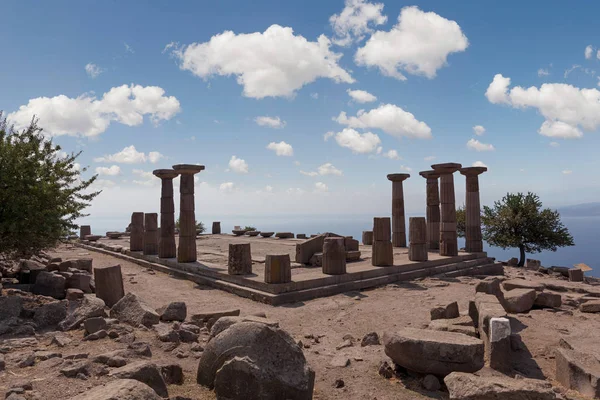 Beroemde Assos Athena Tempel Avond — Stockfoto