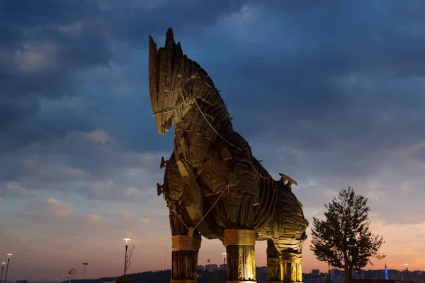 Canakkale Törökország 2018 Július Trójai Faló Canakkale Troy Film Készült — Stock Fotó