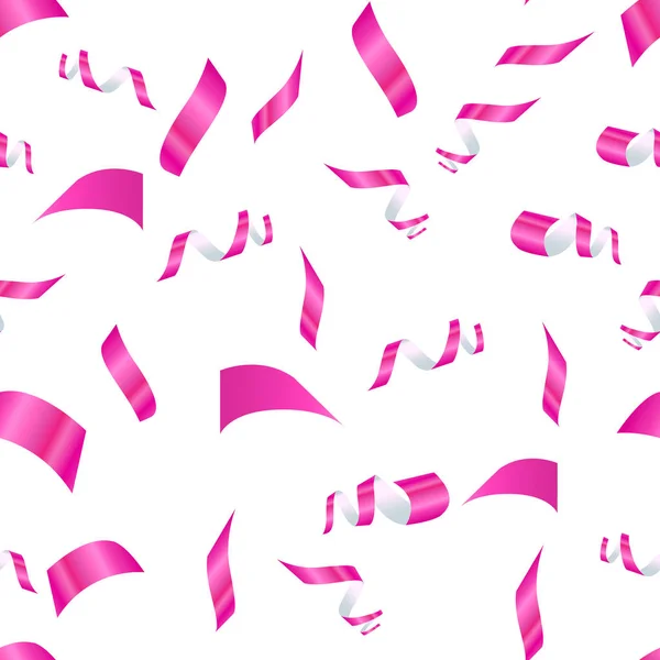 Confettis roses sur un blanc — Image vectorielle