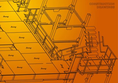 Bina. Metal yapılar. Volumetrik yapılar. Üç boyutlu. Turuncu