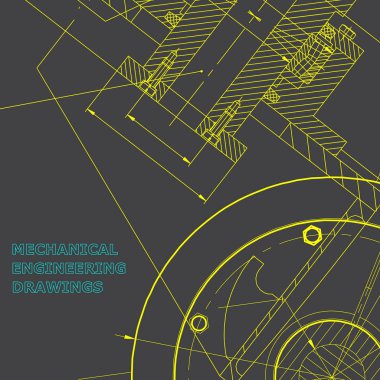 Mühendislik konuların arka planlar. Teknik resimde. Makine Mühendisliği. Teknik tasarım. Enstrüman yapımı. Gri