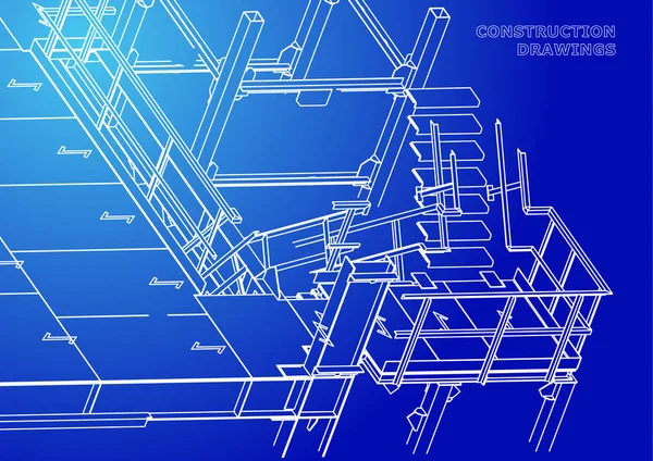 Construções Metálicas Construções Volumétricas Design Contexto Abstrato — Vetor de Stock