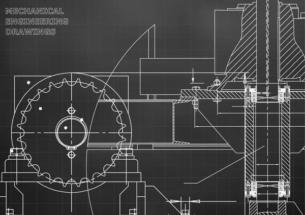 Чертежи Техническое Образование Машиностроительные Чертежи Прикрой Технический Дизайн Чёрный Сетка — стоковый вектор