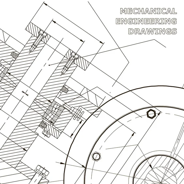 Fondos Asignaturas Ingeniería Ilustración Técnica Ingeniería Mecánica Diseño Técnico Fabricación — Vector de stock
