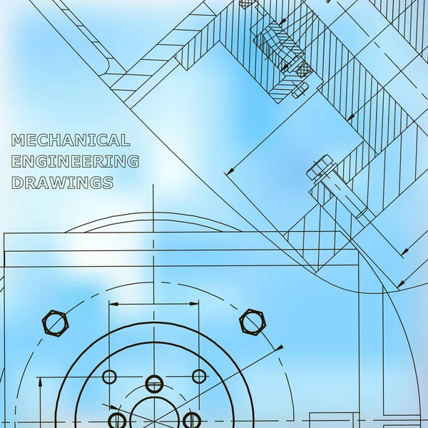 Mécanique Conception Technique Couverture Flyer Bannière Identité Entreprise Bleu — Image vectorielle