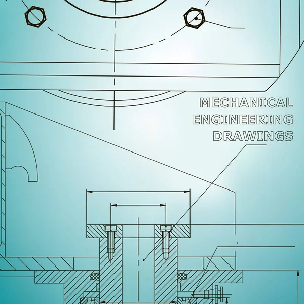 Mécanique Conception Technique Style Ingénierie Bleu Clair — Image vectorielle