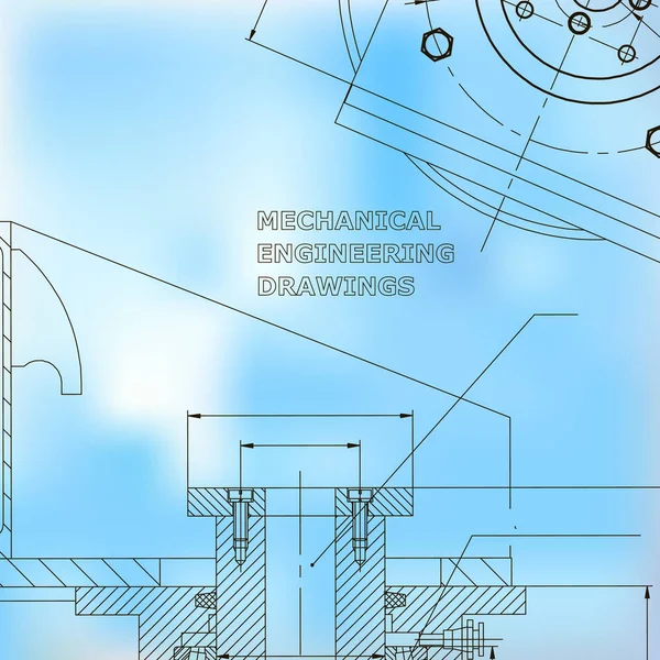 Mécanique Conception Technique Style Ingénierie Fabrication Instruments Mécaniques Couverture Bleu — Image vectorielle