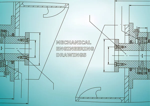 Génie Mécanique Illustration Technique Arrière Plan Sujets Ingénierie Bleu Clair — Image vectorielle