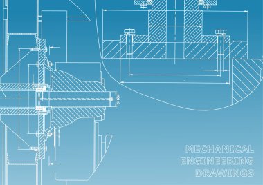 Teknik resimde. Makine Mühendisliği. Mühendislik konuların arka planlar. Teknik tasarım. Enstrüman yapımı. Kapak, afiş, el ilanı, arka plan. Kurumsal kimlik. Mavi ve beyaz