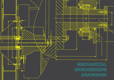 Teknik resimde. Makine Mühendisliği. Mühendislik konuların arka planlar. Teknik tasarım. Enstrüman yapımı. Kapak, afiş, el ilanı, arka plan. Gri