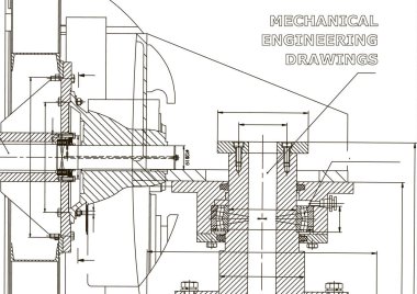 Teknik resimde. Makine Mühendisliği. Mühendislik konuların arka planlar. Teknik tasarım. Enstrüman yapımı. Kapak, afiş, el ilanı