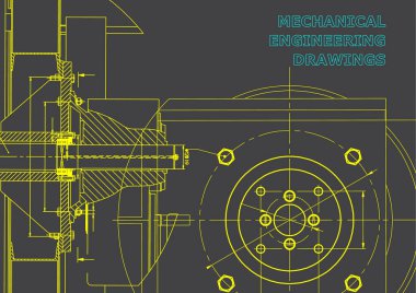 Teknik resimde. Makine Mühendisliği. Mühendislik konuların arka planlar. Teknik tasarım. Enstrüman yapımı. Gri