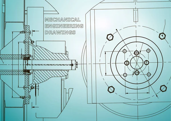 Техническая Иллюстрация Машиностроение Предпосылки Инженерных Дисциплин Голубой — стоковый вектор