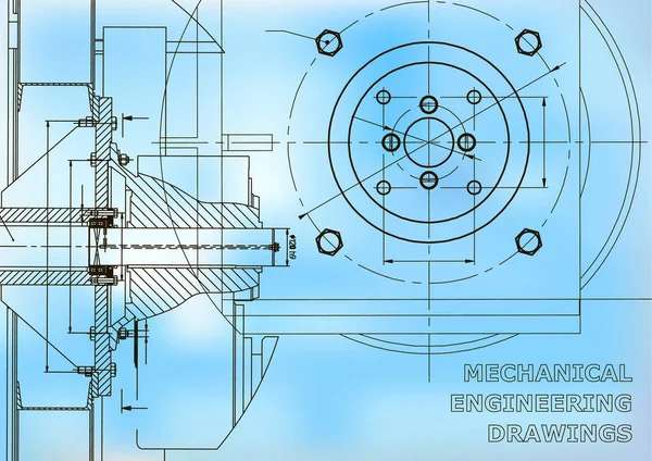 Technische Illustratie Installatie Machinebouw Achtergronden Van Engineering Onderwerpen Technisch Ontwerp — Stockvector