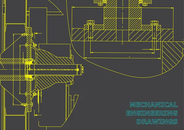 Ilustração Técnica Engenharia Mecânica Antecedentes Assuntos Engenharia Design Técnico Fabricação —  Vetores de Stock