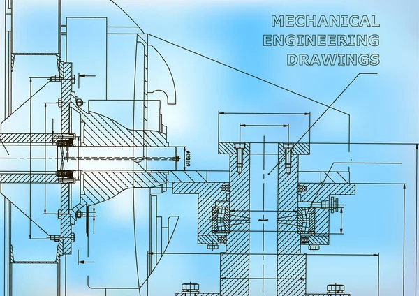 Технічна Ілюстрація Машинобудування Основи Інженерних Предметів Технічний Дизайн Виготовлення Приладів — стоковий вектор