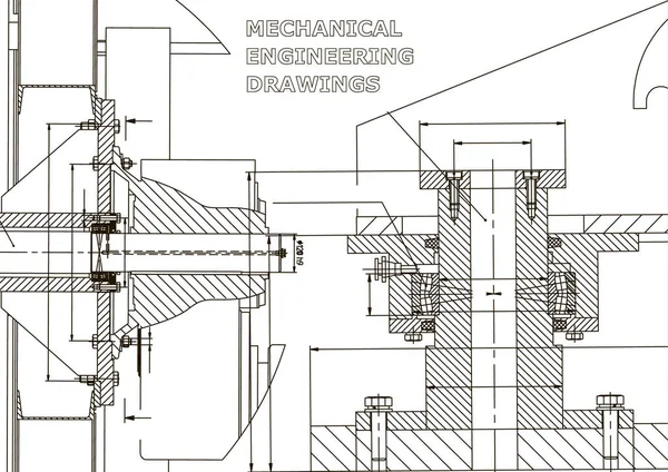 Ilustración Técnica Ingeniería Mecánica Fondos Asignaturas Ingeniería Diseño Técnico Fabricación — Vector de stock