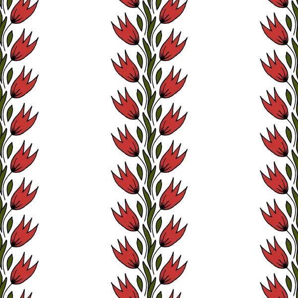 Motif Floral Sans Couture Modèle Pour Tissu Treillis Des Tulipes — Image vectorielle