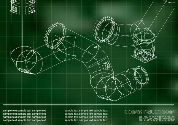 Dessins Structures Acier Tuyaux Tuyaux Plan Des Structures Couverture Fond — Image vectorielle