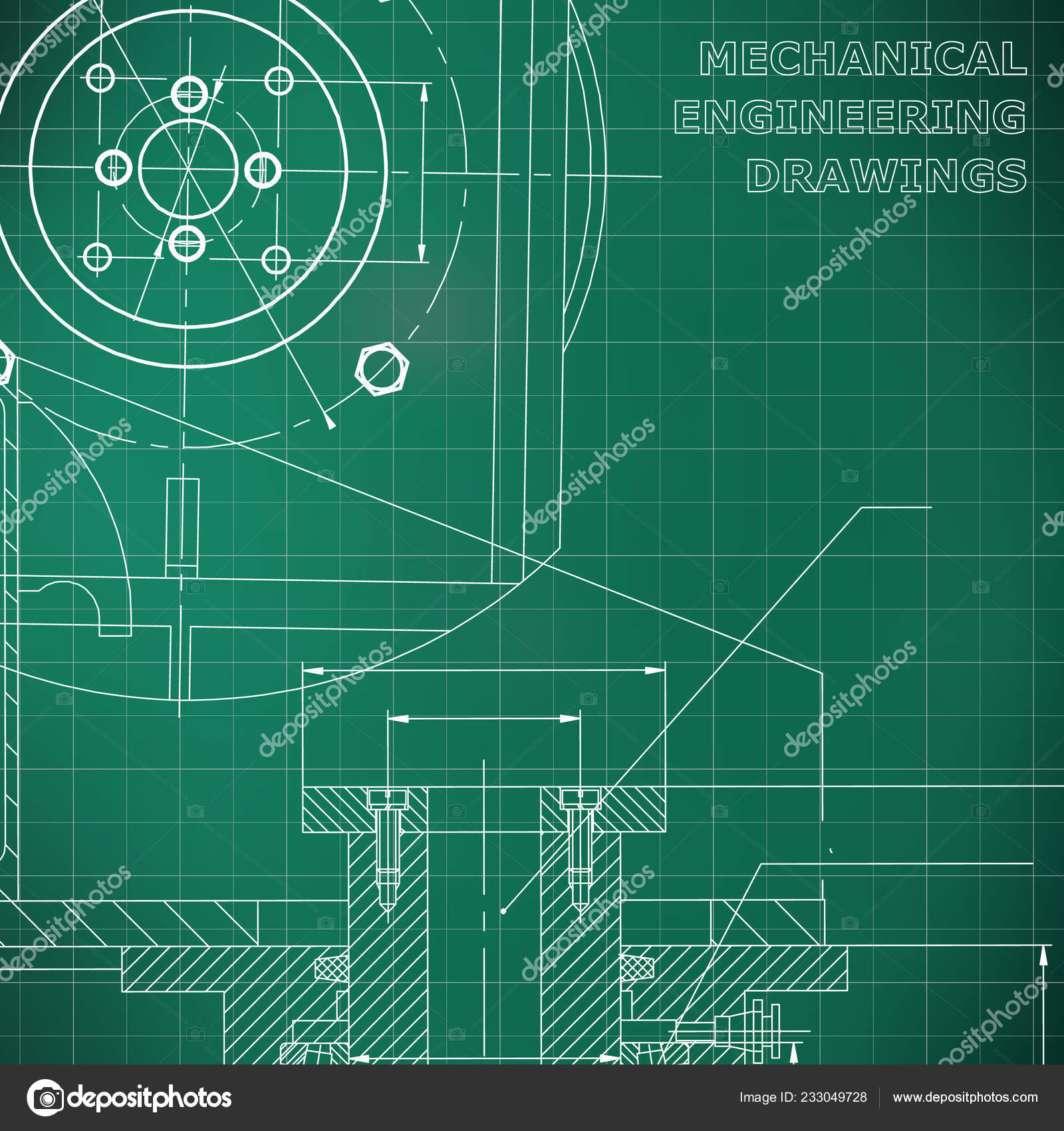 Mekanikk Teknisk Design Ingeniørkunst Mekanisk Lysegrønn Bakgrunn Rutenett  stockvektor © Bubushonok #233049728, image size:1600x1700