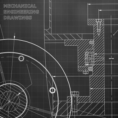Mühendislik konuların arka planlar. Teknik resimde. Makine Mühendisliği. Siyah arka plan. Kılavuz