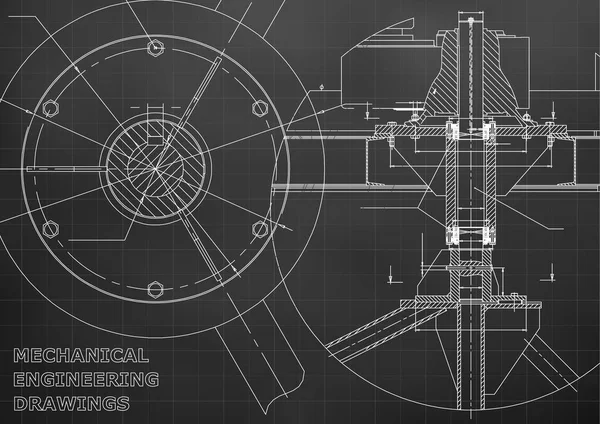Машиностроительный Рисунок Чёрный Фон Сетка — стоковый вектор