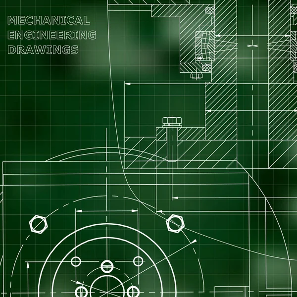 技术设计 工程风格 机械仪表制造 企业标识 绿色背景 — 图库矢量图片
