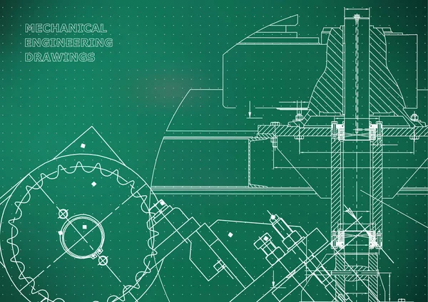 Plany Rysunkami Ilustracje Inżynierii Projekt Techniczny Baner Jasnozielonym Tłem Punkty — Wektor stockowy