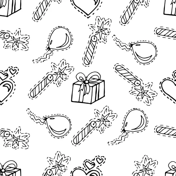 Kids Cartoon Seamless Pattern Skarpbuking Textiles Cartoon Background Gifts Balloons — Stock Vector