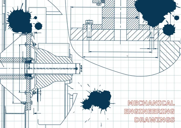 Ilustração Técnica Engenharia Mecânica Antecedentes Assuntos Engenharia Design Técnico Fabricação —  Vetores de Stock