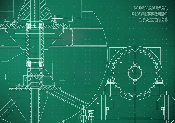 Engineering Achtergronden Tekeningen Van Installatie Machinebouw Blauwdrukken Dekken Technisch Ontwerp — Stockvector