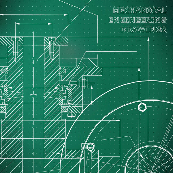 Light green background. Points. Technical illustration. Mechanical engineering. Technical design. Instrument making. Cover, banner, flyer, background