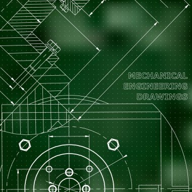 Mekanik. Teknik tasarım. Mühendislik. Mekanik kurumsal kimlik. Yeşil arka plan. Puan
