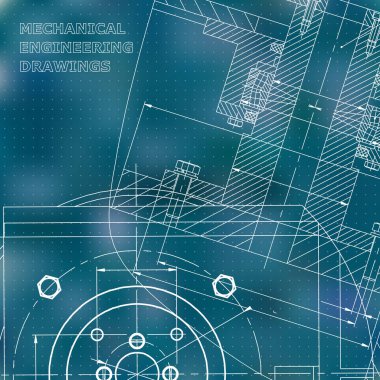 Mekanik. Teknik tasarım. Mühendislik. Kurumsal kimlik. Mavi arka plan. Puan