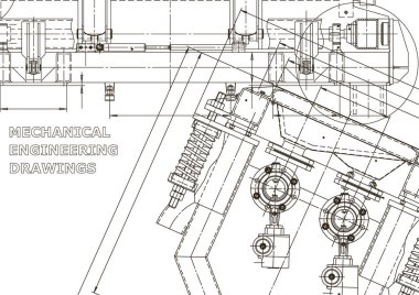 Bilgisayar destekli tasarım sistemleri. Plan, düzeni, plan, kroki. Teknik çizimler, arka planlar. Makine Mühendisliği çizim. Makine yapım sanayi. Enstrüman yapımı