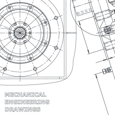 Plan, kroki. Mühendislik çizim vektör. Kapak, el ilanı, afiş, arka plan. Enstrüman. Mekanik. Kurumsal kimlik